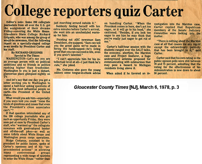 President Carter visit